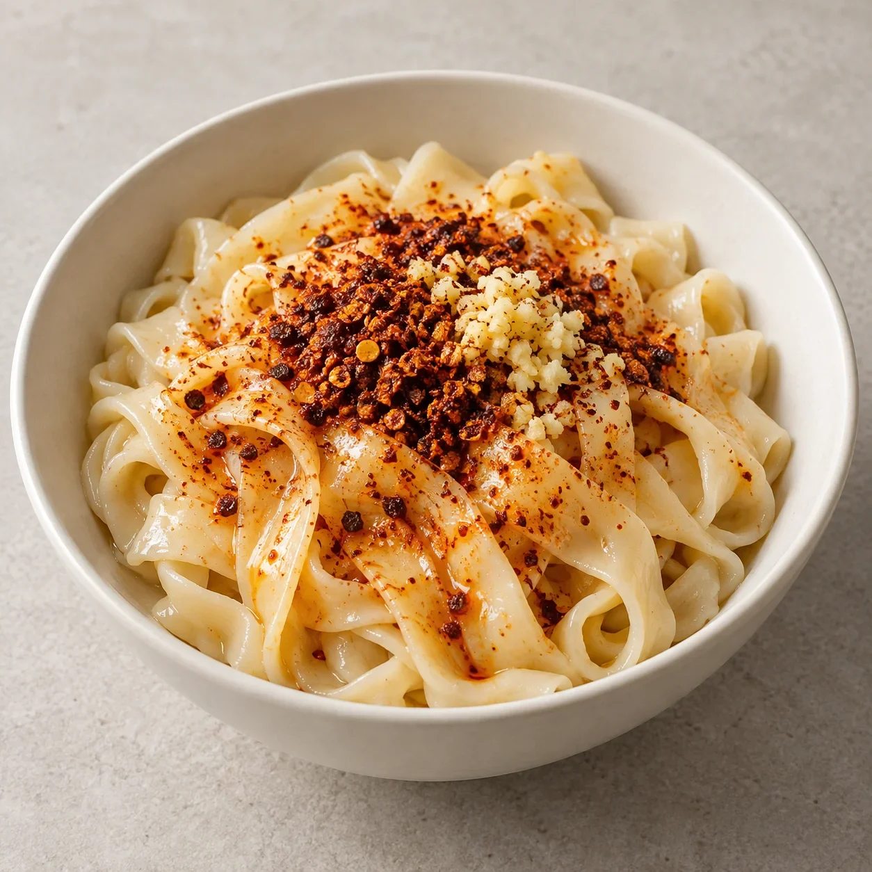 Generated food guide illustration of Oil-poured noodles.
