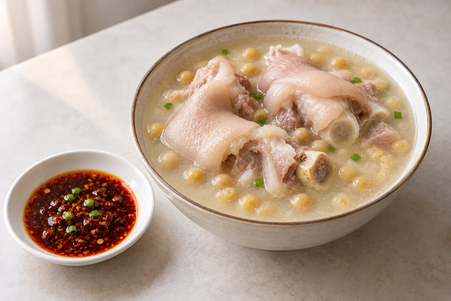 Illustration of Chongqing Pork Trotter Soup, a cooked dish.
