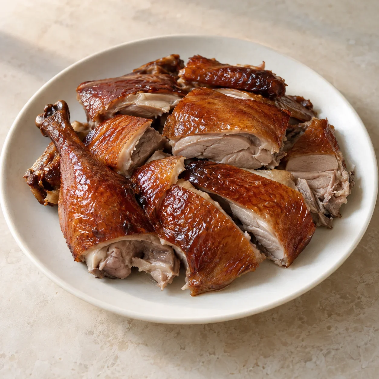 Generated guide illustration of yiliang roast duck, not a restaurant photograph.