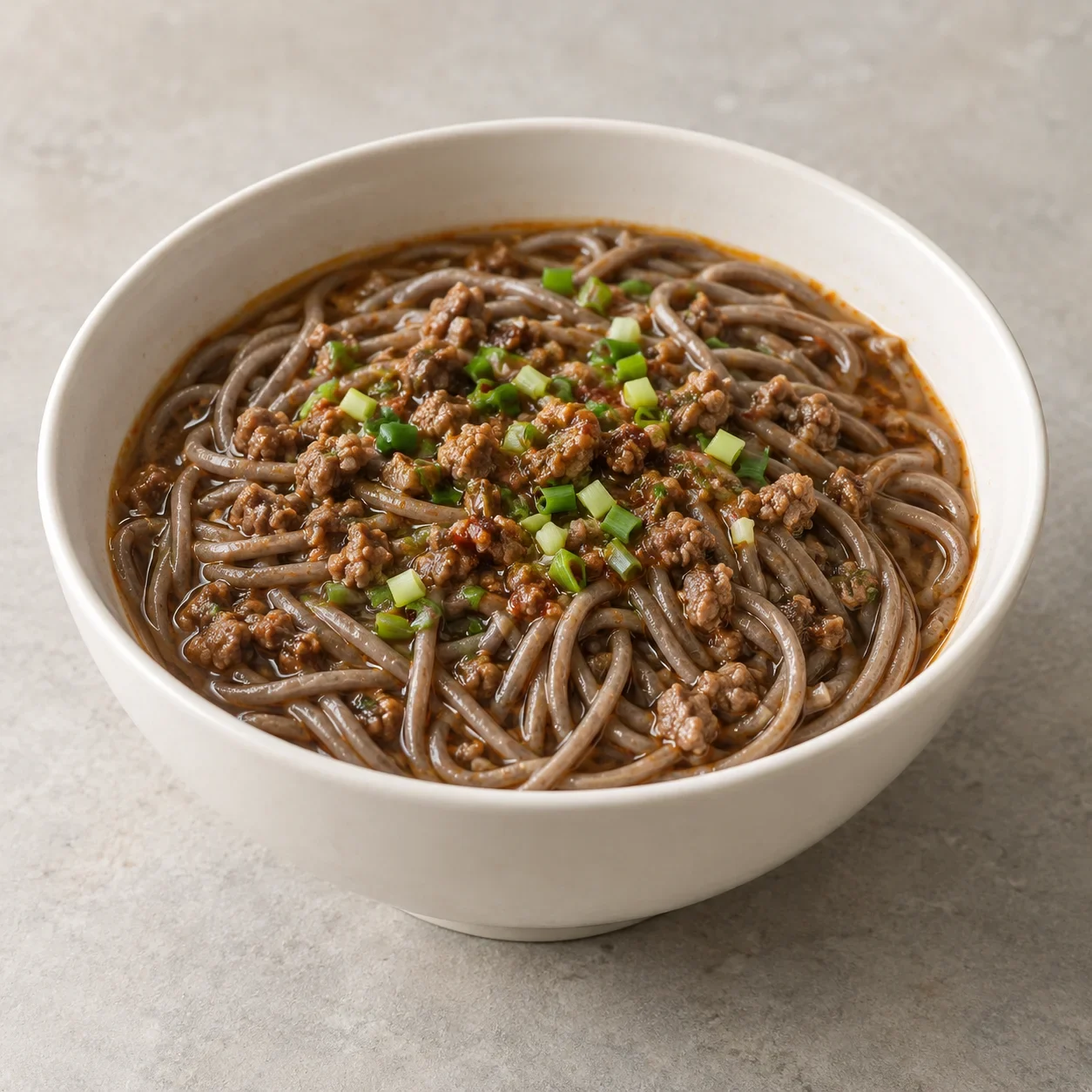 Generated food guide illustration of Buckwheat helei noodles.