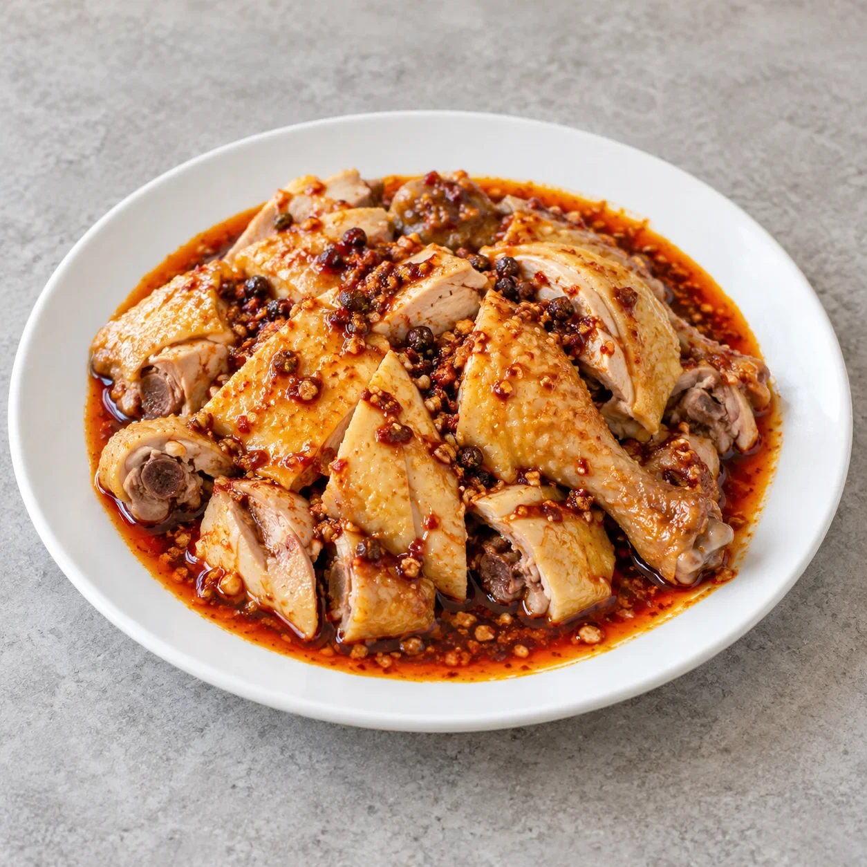 Illustration of Fengdu Mala Chicken, a cooked chicken dish.