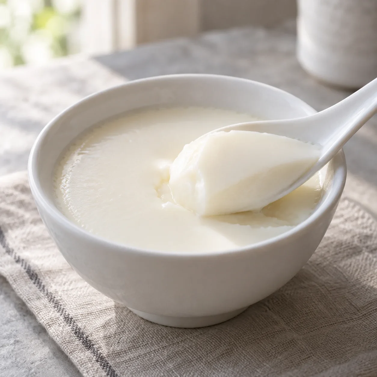 AI-generated editorial illustration of Ginger milk pudding.