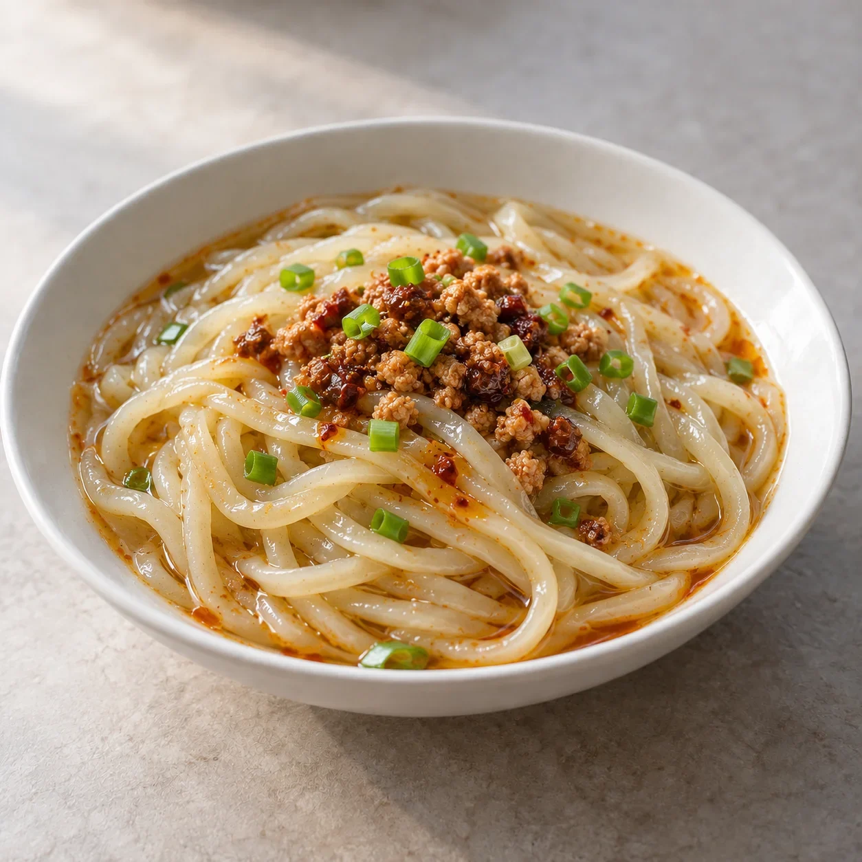 Illustration of Zhuoshui Rice and Mung Bean Noodles, a cooked dish.