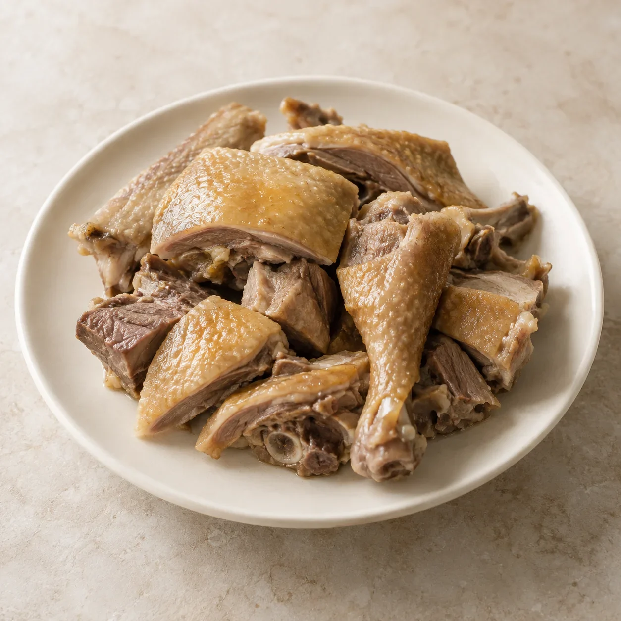 Generated guide illustration of rongchang braised goose, not a restaurant photograph.